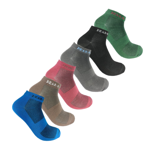 Pack of 6 breathable cotton-blend ankle socks