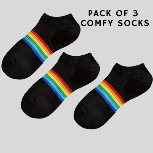 pack of 3 black comfy socks