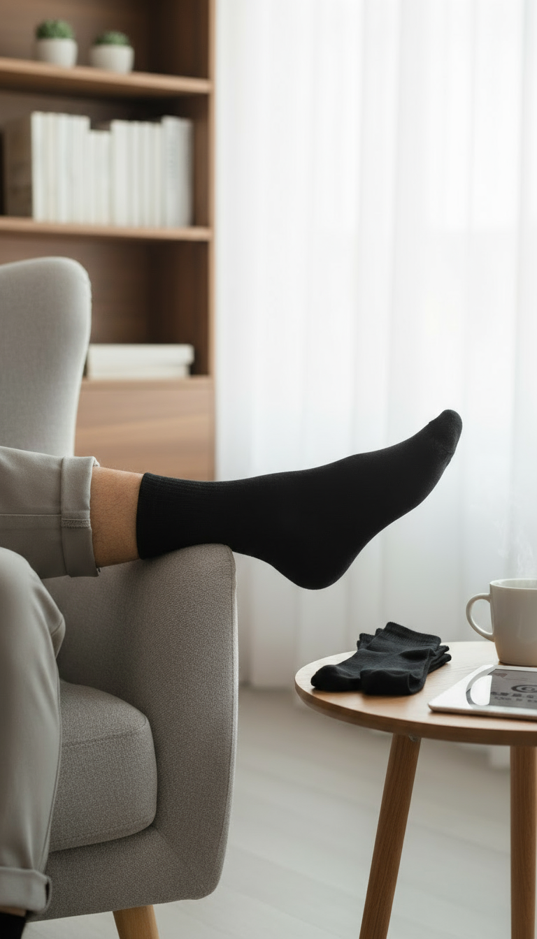 "Premium Black Cotton Socks – Pack of 3